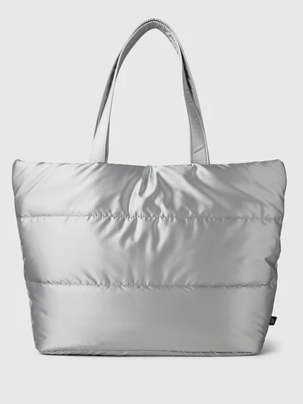 GAP Silver Metallic Puffer Tote Bag